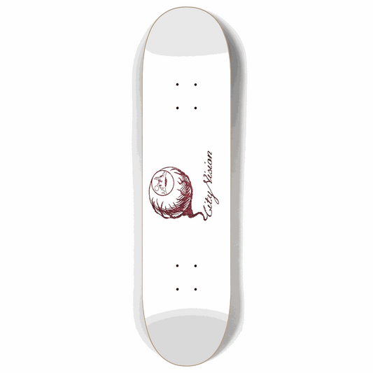 White and Red  Glitter Logo 8.00 City Vision Skateboards  City Vision Skateboards 8.00