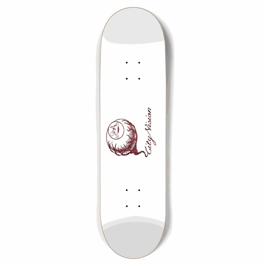 White and Red  Glitter Logo 8.75 City Vision Skateboards  City Vision Skateboards 8.75