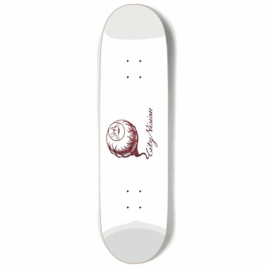 White and Red  Glitter Logo 9.00 City Vision Skateboards  City Vision Skateboards 9.00