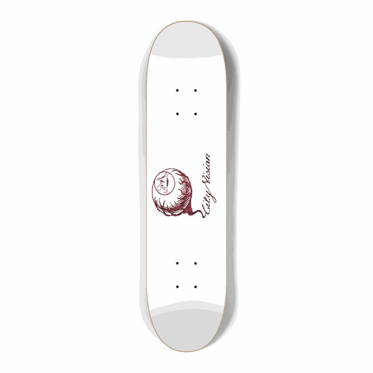 White and Red  Glitter Logo Mini 7.25 City Vision Skateboards  City Vision Skateboards 7.25