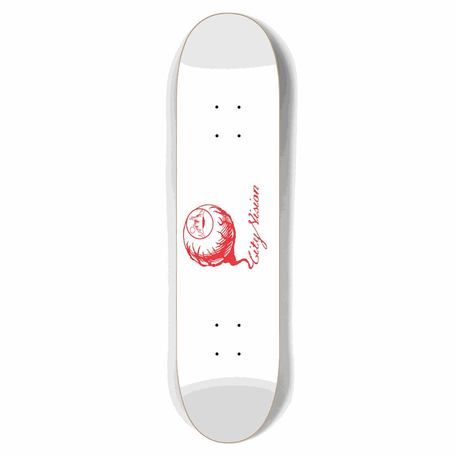White and Red Logo 7.62 City Vision Skateboards  City Vision Skateboards 7.62
