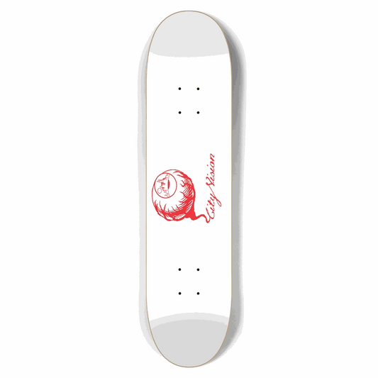 White and Red Logo 7.62 City Vision Skateboards  City Vision Skateboards 7.62