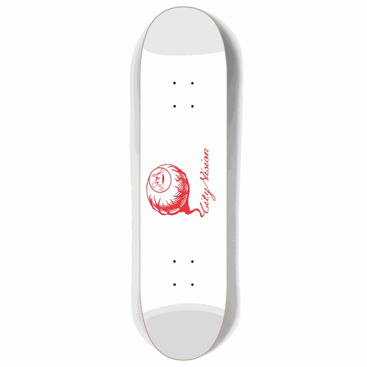 White and Red Logo 8.00 City Vision Skateboards  City Vision Skateboards 8.00