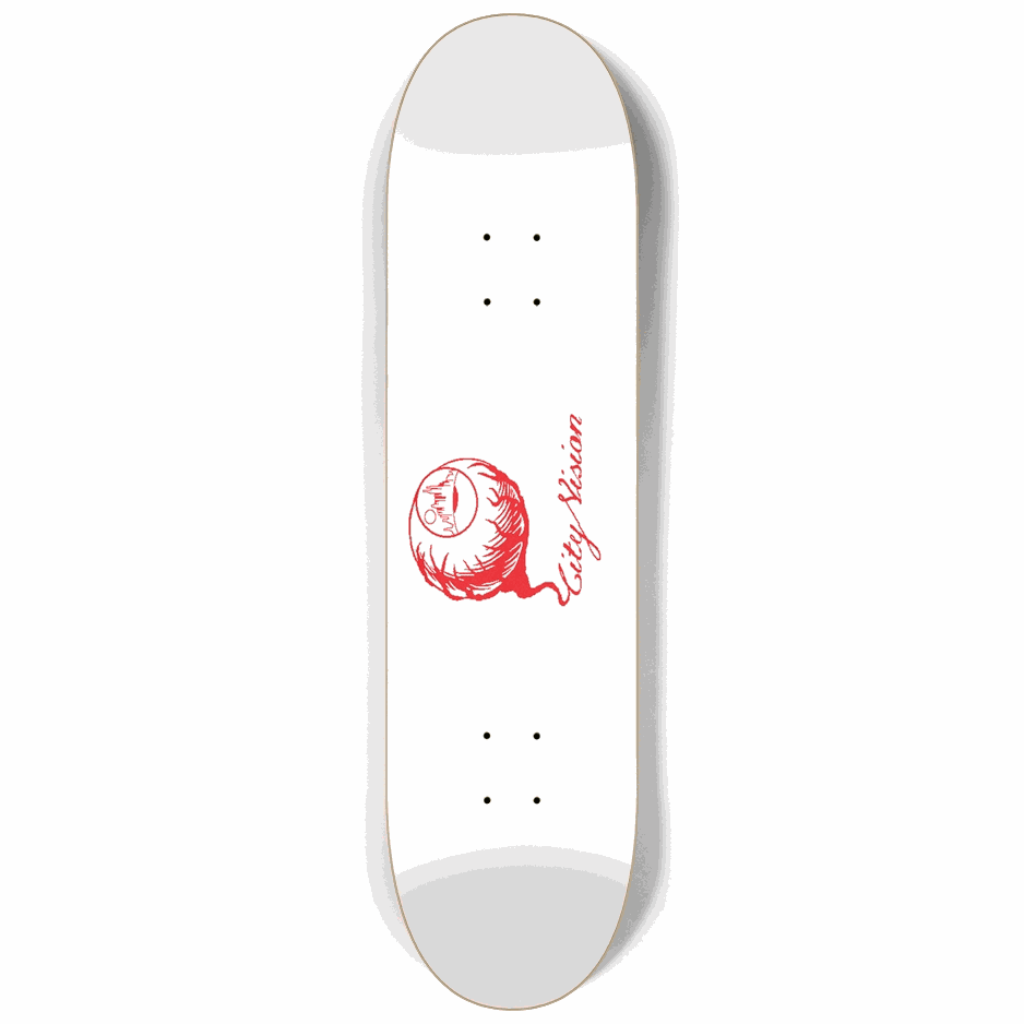 White and Red Logo 8.25 City Vision Skateboards  City Vision Skateboards 8.25