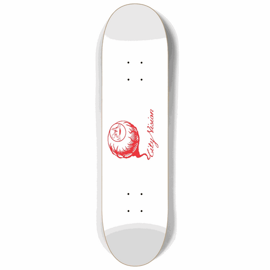 White and Red Logo 8.25 City Vision Skateboards  City Vision Skateboards 8.25