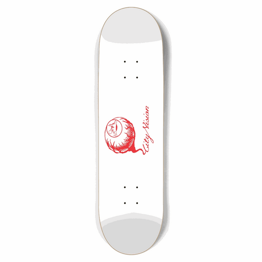 White and Red Logo 8.75 City Vision Skateboards  City Vision Skateboards 8.75