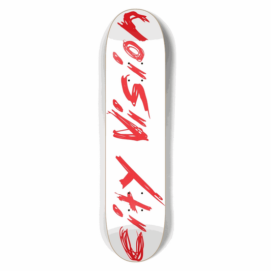 White and Red Name 7.50 City Vision Skateboards  City Vision Skateboards 7.50