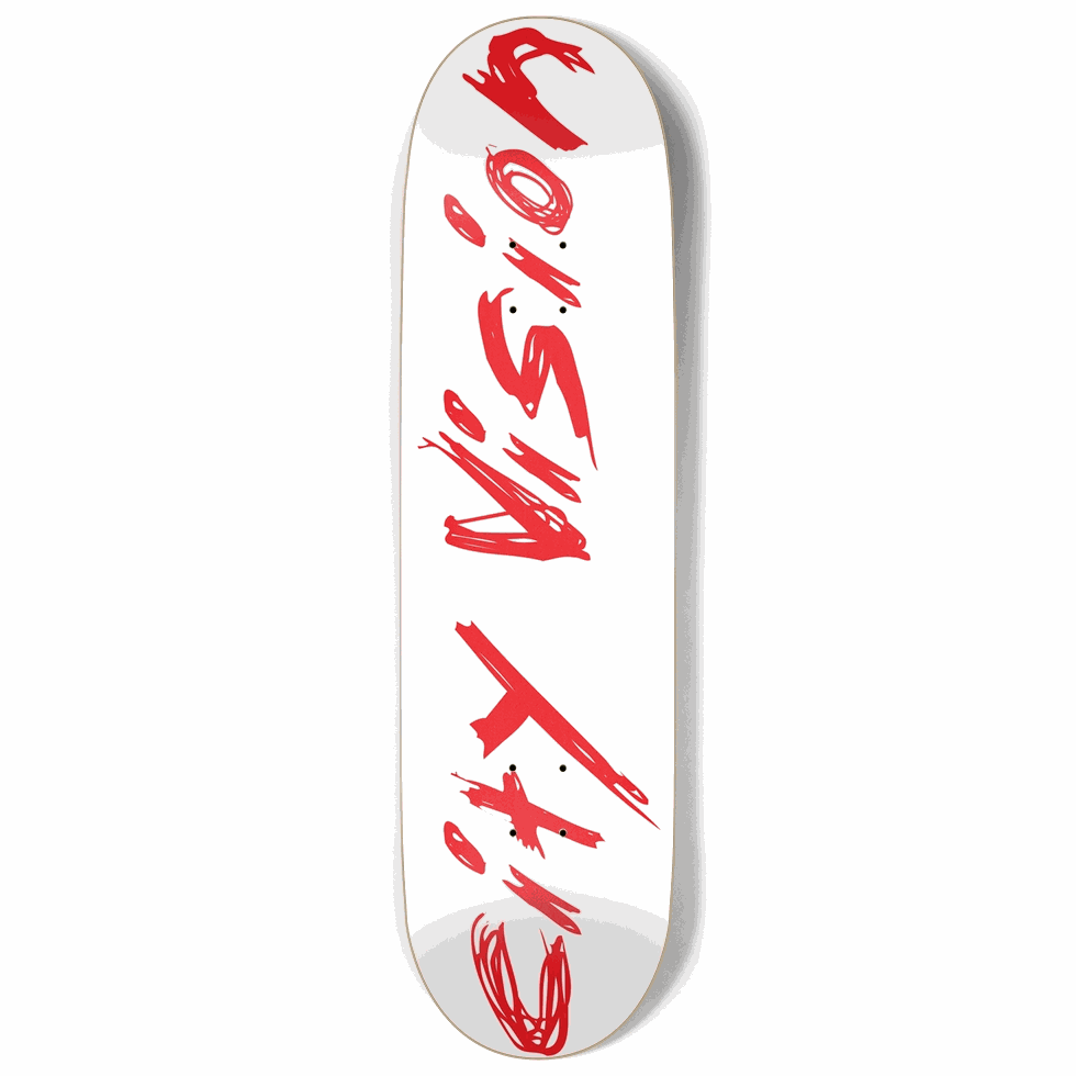 White and Red Name 9.00 City Vision Skateboards  City Vision Skateboards 9.00
