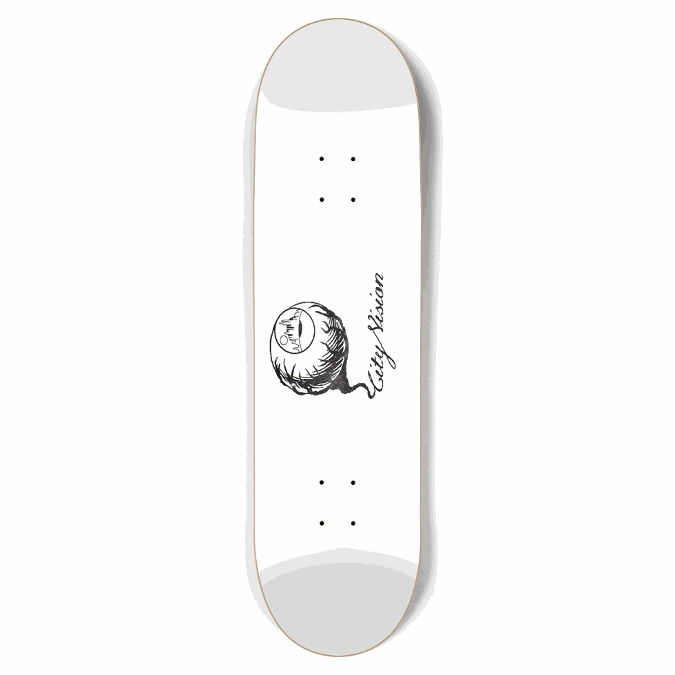 White and Stars Logo 8.75 City Vision Skateboards  City Vision Skateboards 8.75
