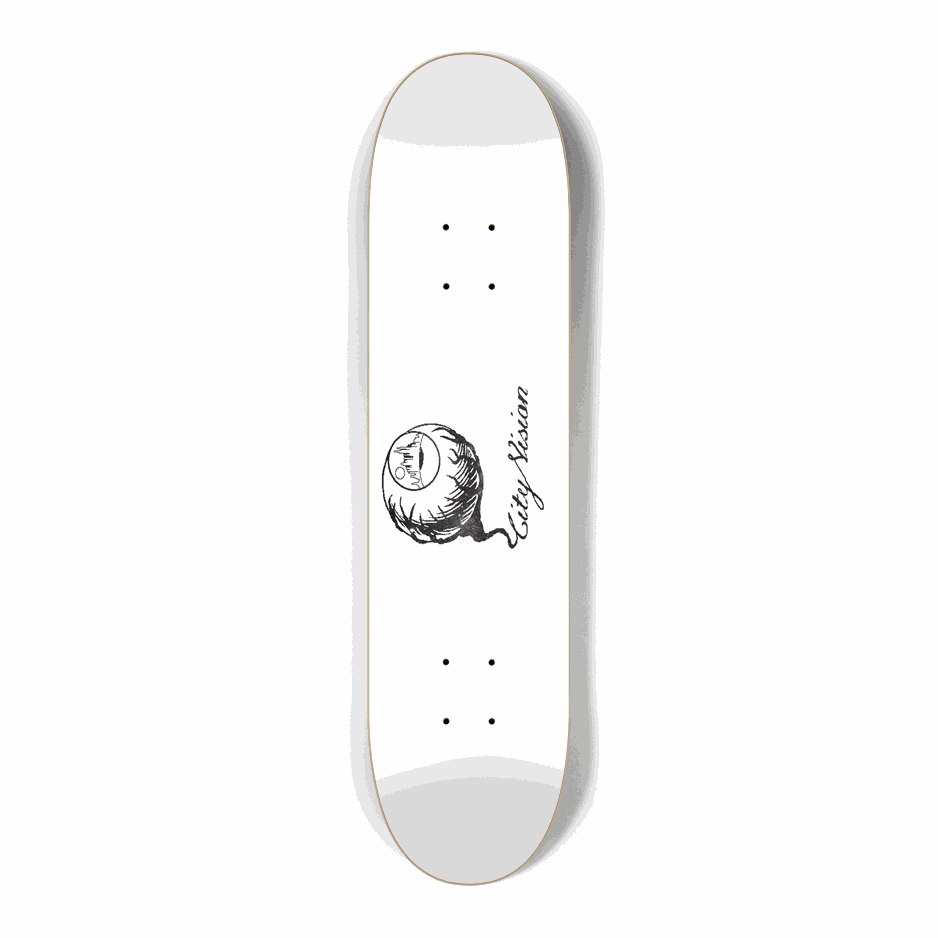 White and Stars Logo Mini 7.25 City Vision Skateboards  City Vision Skateboards 7.25