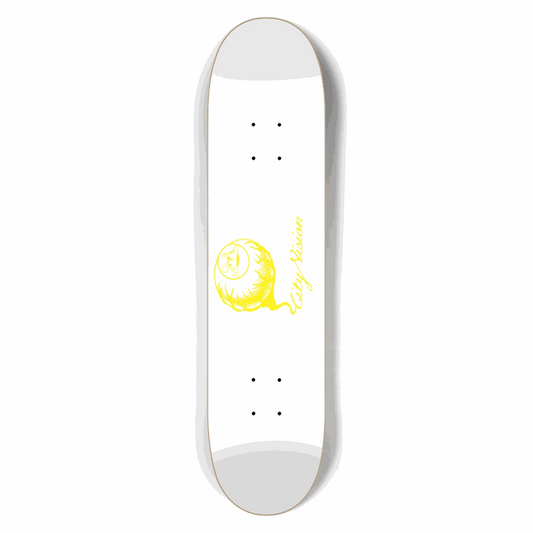 White and Yellow Logo 7.50 City Vision Skateboards  City Vision Skateboards 7.50