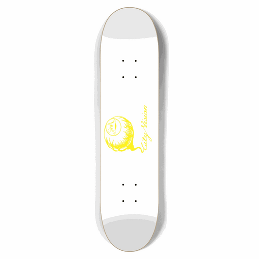 White and Yellow Logo 7.62 City Vision Skateboards  City Vision Skateboards 7.62