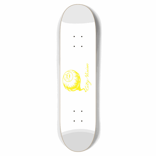 White and Yellow Logo 7.75 City Vision Skateboards  City Vision Skateboards 7.75