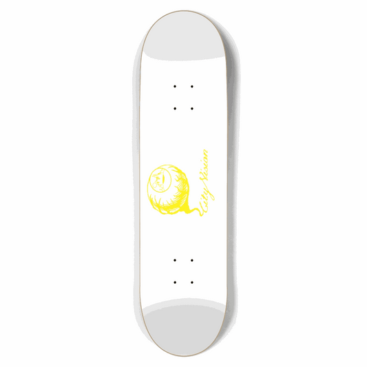 White and Yellow Logo 8.50 City Vision Skateboards  City Vision Skateboards 8.50
