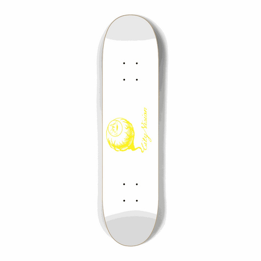White and Yellow Logo Mini 7.25 City Vision Skateboards  City Vision Skateboards 7.25