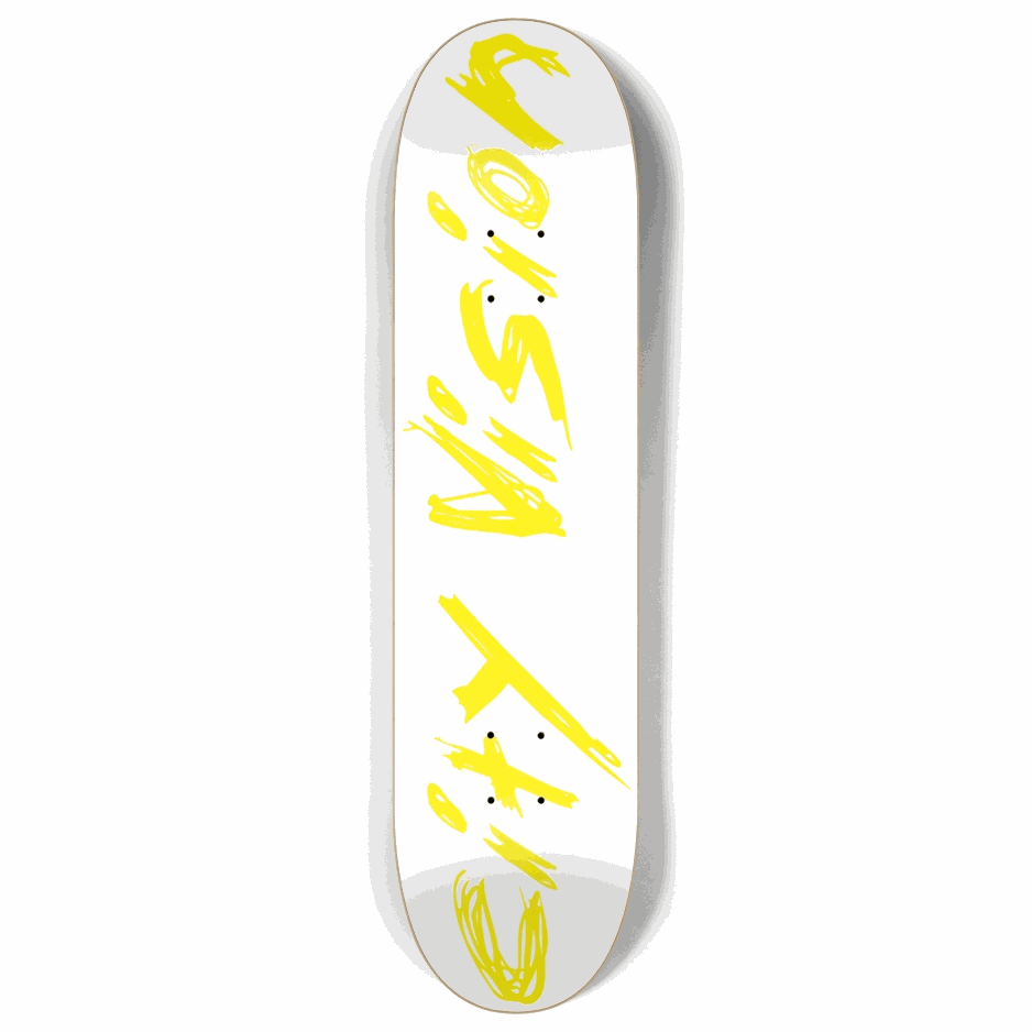 White and Yellow Name 8.00 City Vision Skateboards  City Vision Skateboards 8.00