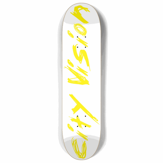 White and Yellow Name 8.00 City Vision Skateboards  City Vision Skateboards 8.00