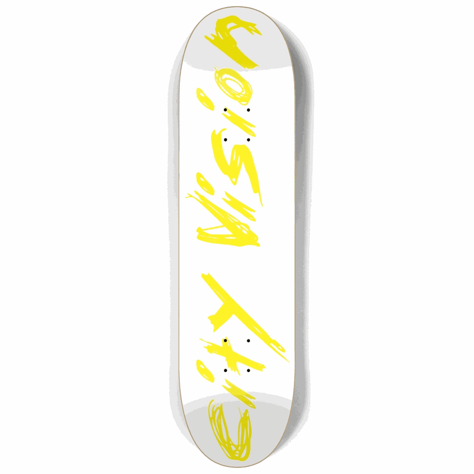 White and Yellow Name 8.25 City Vision Skateboards  City Vision Skateboards 8.25