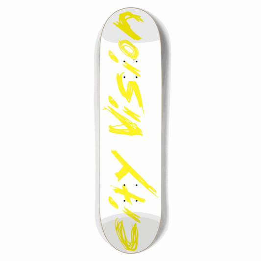 White and Yellow Name 8.50 City Vision Skateboards  City Vision Skateboards 8.50