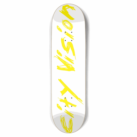 White and Yellow Name 8.75 City Vision Skateboards  City Vision Skateboards 8.75