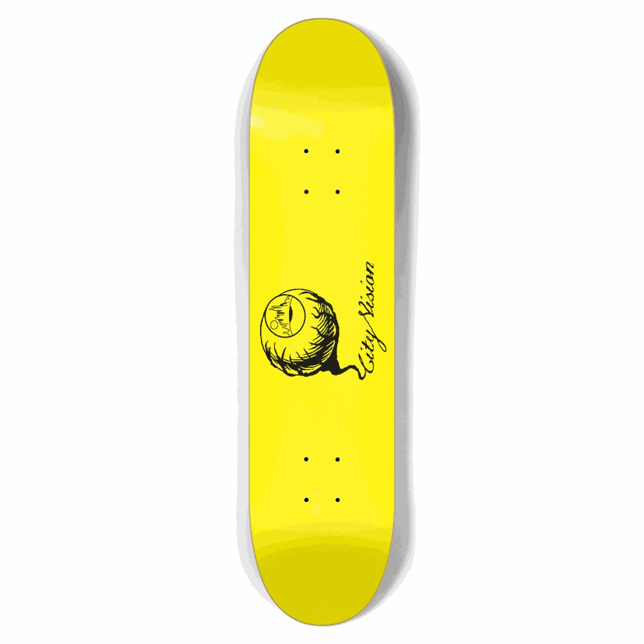 Yellow and Black Logo 7.62 City Vision Skateboards  City Vision Skateboards 7.62