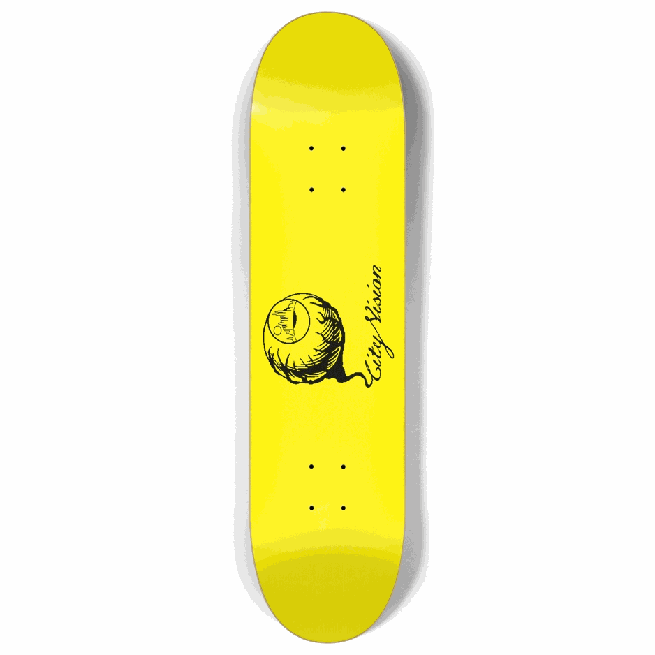 Yellow and Black Logo 8.00 City Vision Skateboards  City Vision Skateboards 8.00