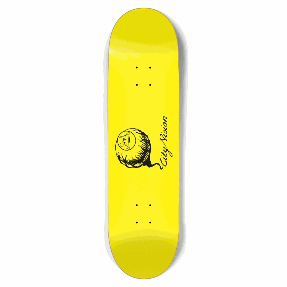 Yellow and Black Logo 8.75 City Vision Skateboards  City Vision Skateboards 8.75