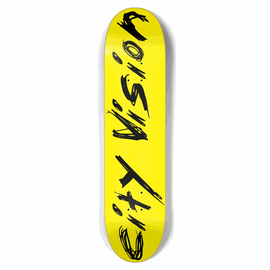 Yellow and Black Name 7.62 City Vision Skateboards  City Vision Skateboards 7.62