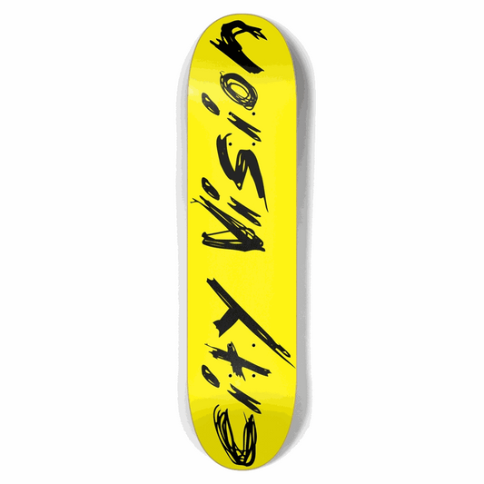 Yellow and Black Name 7.62 City Vision Skateboards  City Vision Skateboards 7.62