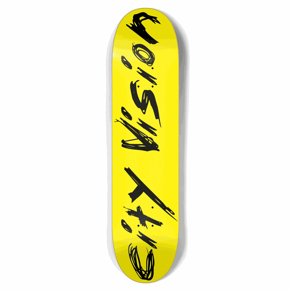 Yellow and Black Name 7.75 City Vision Skateboards  City Vision Skateboards 7.75