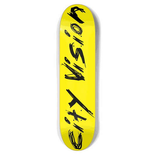 Yellow and Black Name 7.75 City Vision Skateboards  City Vision Skateboards 7.75