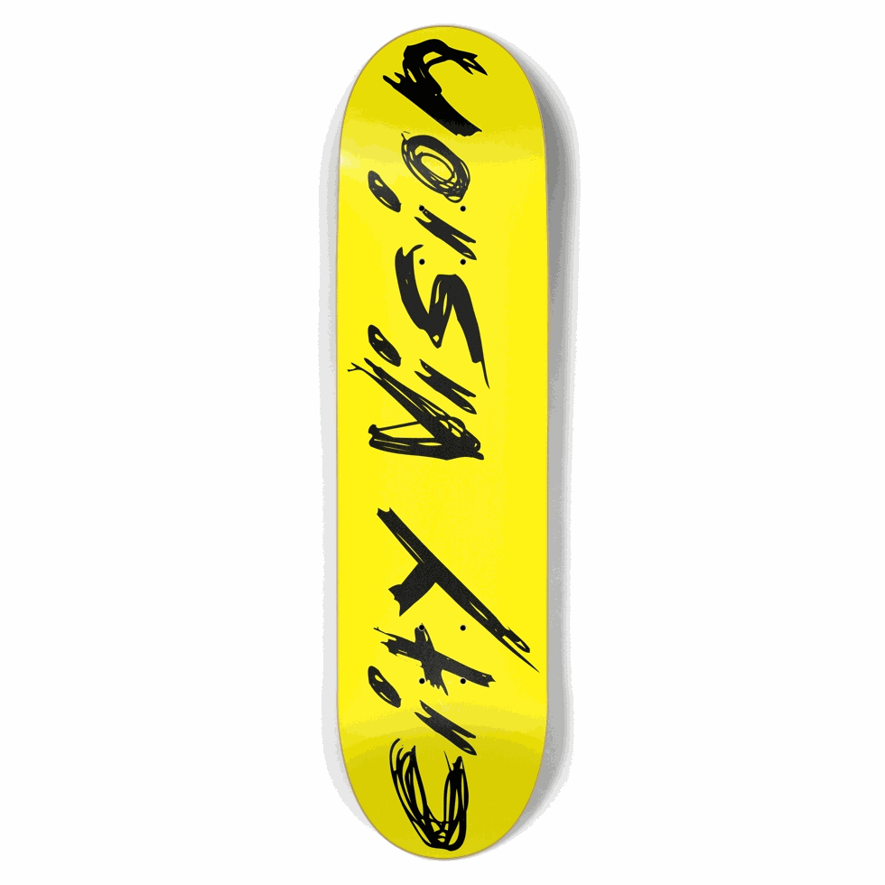 Yellow and Black Name 8.50 City Vision Skateboards  City Vision Skateboards 8.50