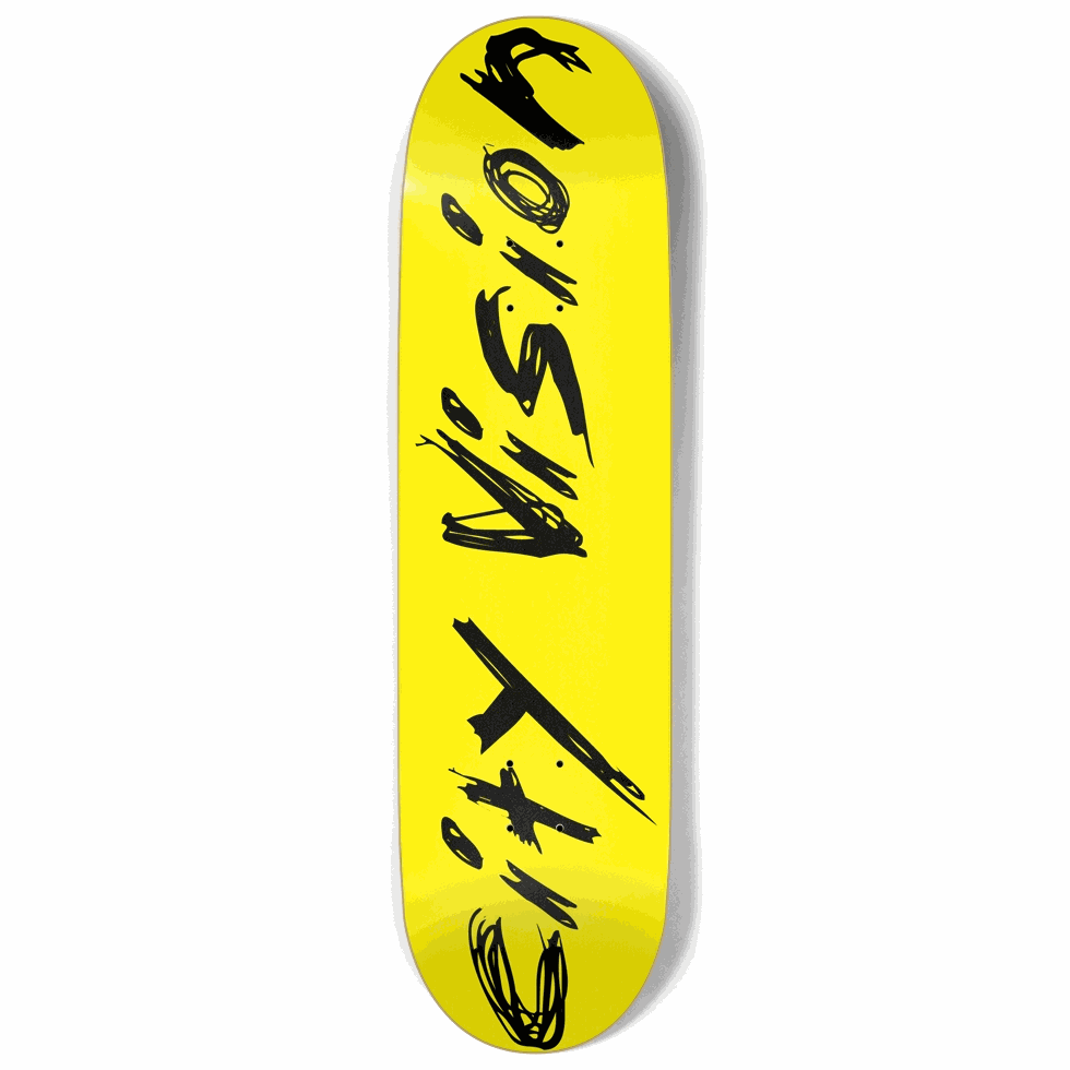 Yellow and Black Name 9.00 City Vision Skateboards  City Vision Skateboards 9.00