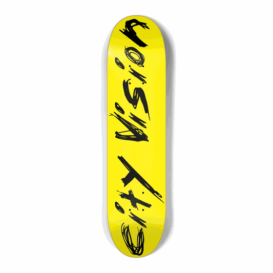 Yellow and Black Name Mini 7.25 City Vision Skateboards  City Vision Skateboards 7.25