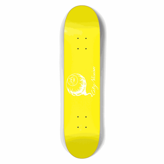 Yellow and White Logo 7.50 City Vision Skateboards  City Vision Skateboards 7.50