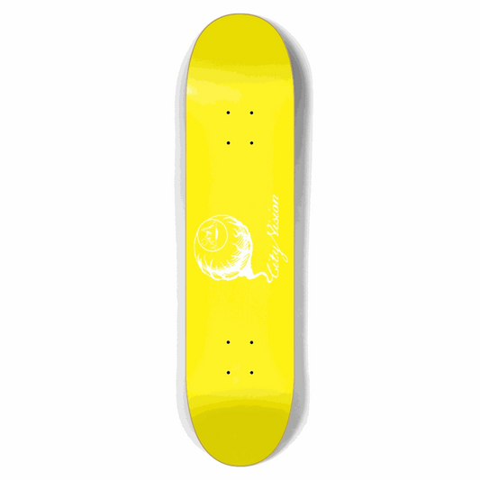 Yellow and White Logo 7.62 City Vision Skateboards  City Vision Skateboards 7.62
