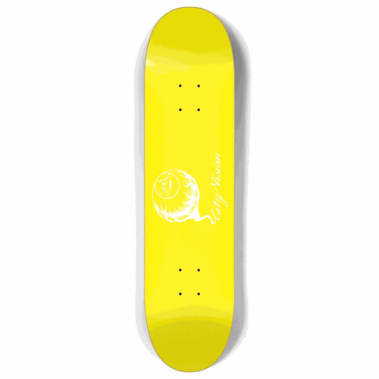 Yellow and White Logo 8.00 City Vision Skateboards  City Vision Skateboards 8.00