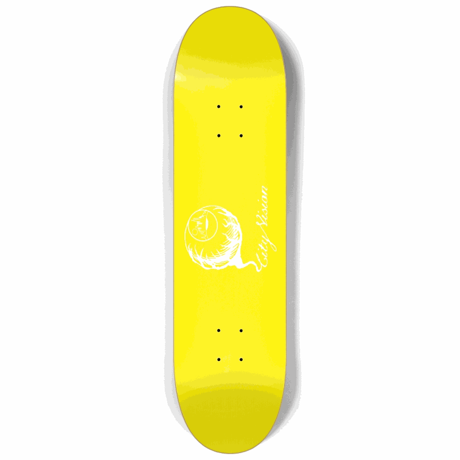 Yellow and White Logo 8.25 City Vision Skateboards  City Vision Skateboards 8.25