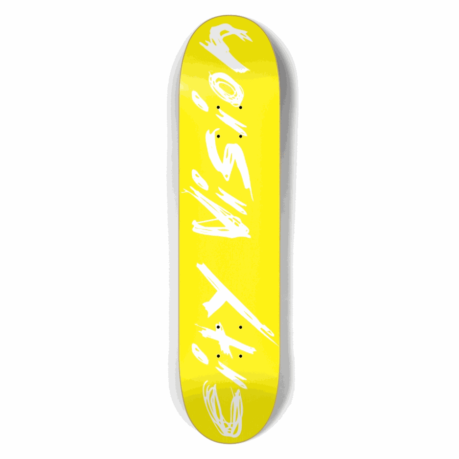 Yellow and White Name 7.50 City Vision Skateboards  City Vision Skateboards 7.50