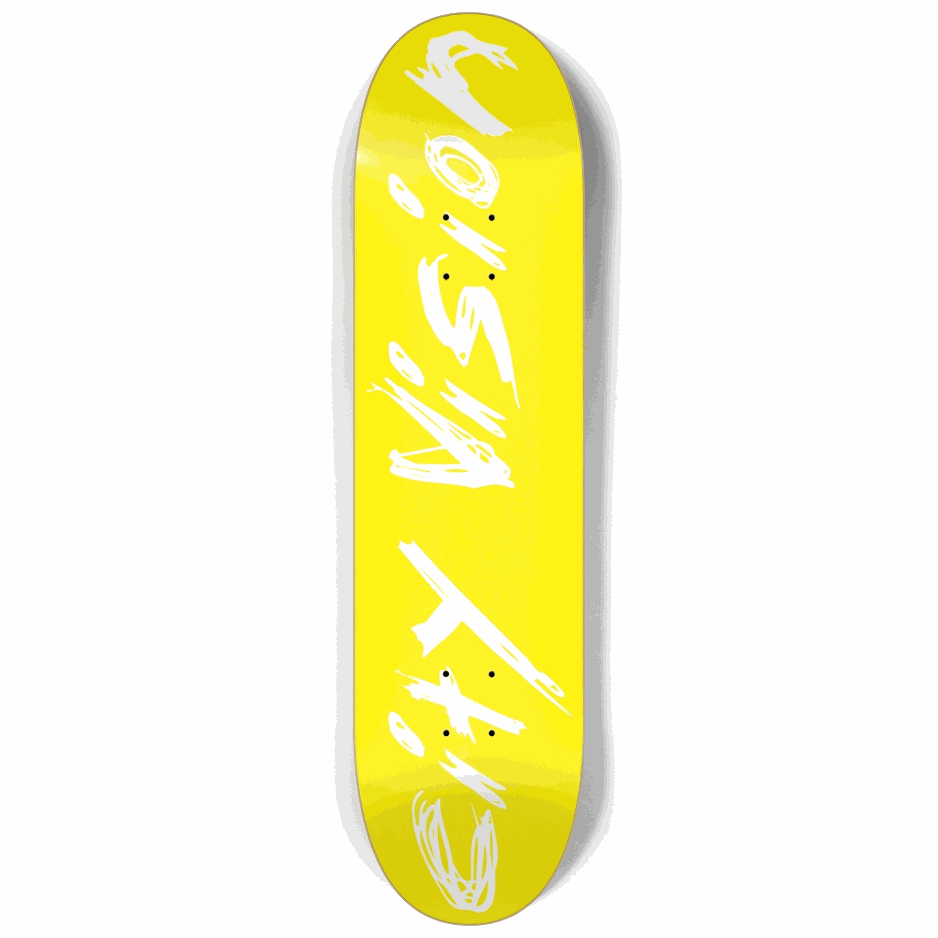 Yellow and White Name 8.25 City Vision Skateboards  City Vision Skateboards 8.25