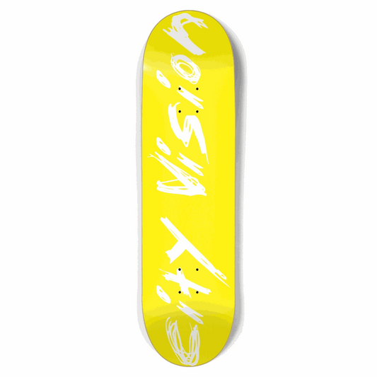 Yellow and White Name 8.75 City Vision Skateboards  City Vision Skateboards 8.75