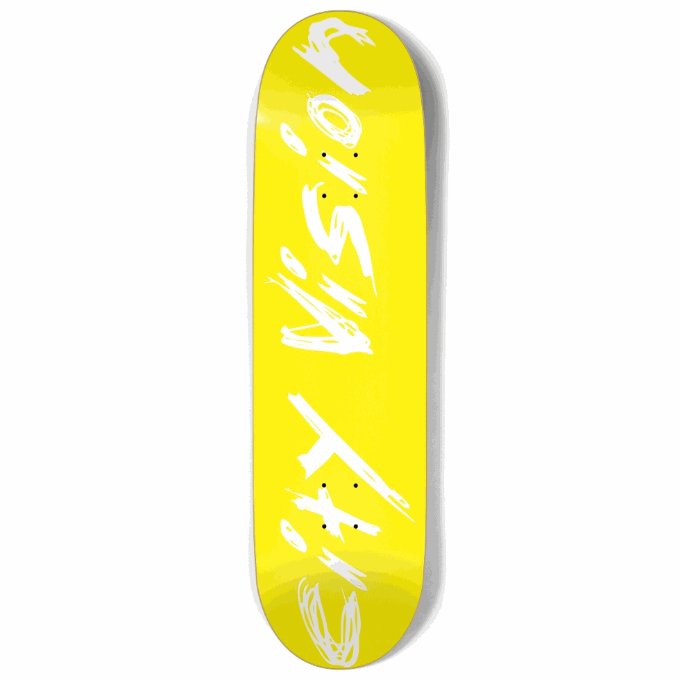Yellow and White Name 9.00 City Vision Skateboards  City Vision Skateboards 9.00