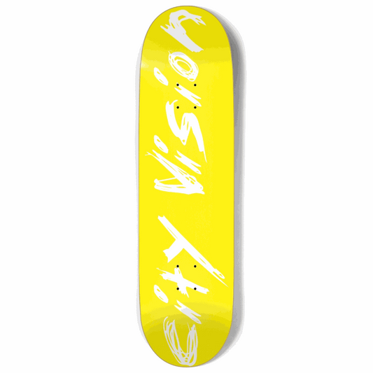 Yellow and White Name 9.00 City Vision Skateboards  City Vision Skateboards 9.00