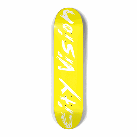Yellow and White Name Mini 7.25 City Vision Skateboards  City Vision Skateboards 7.25