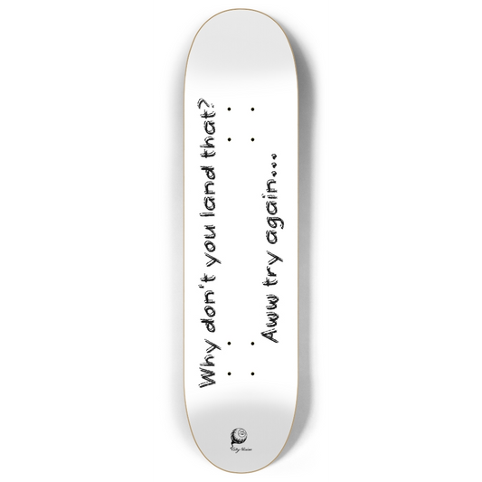 Skateboard - Try Again White 8.00 by City Vision Skateboards (8.00)