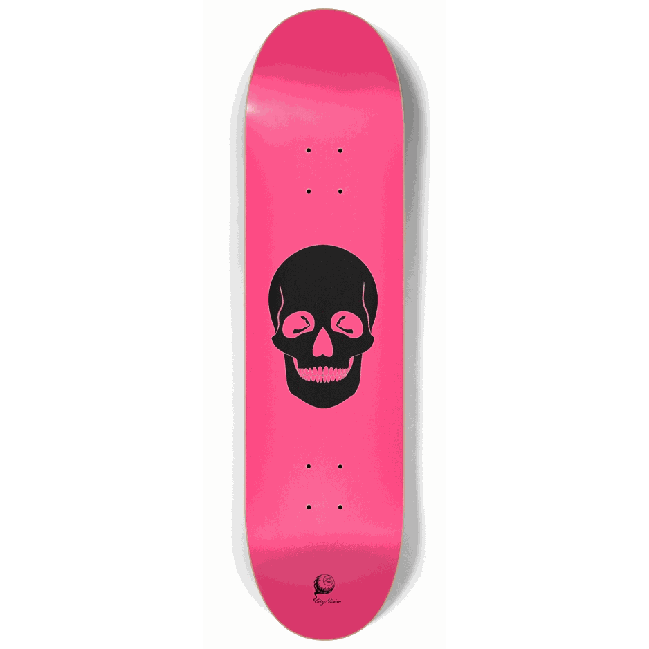 Hot Pink Skull 8.25 City Vision Skateboards