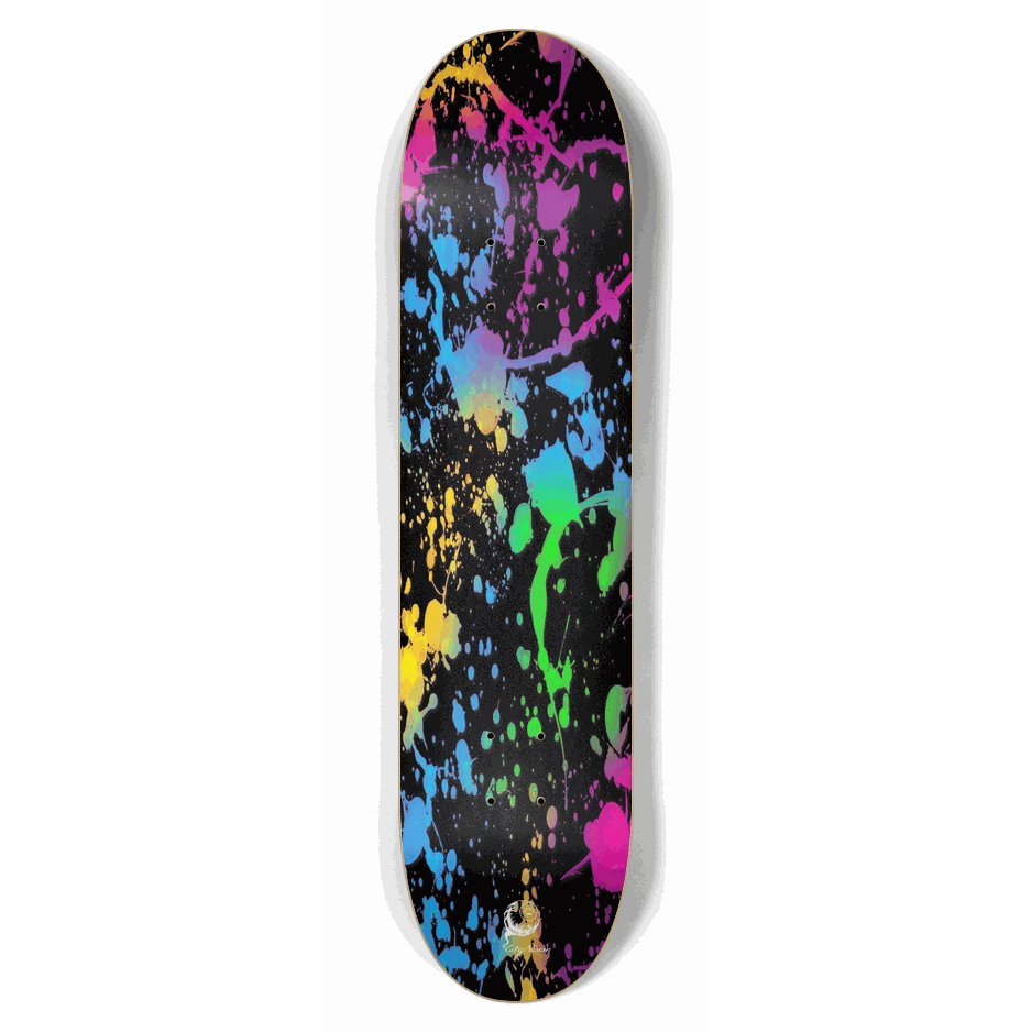 Splatter Paint Black 7.62 City Vision Skateboards