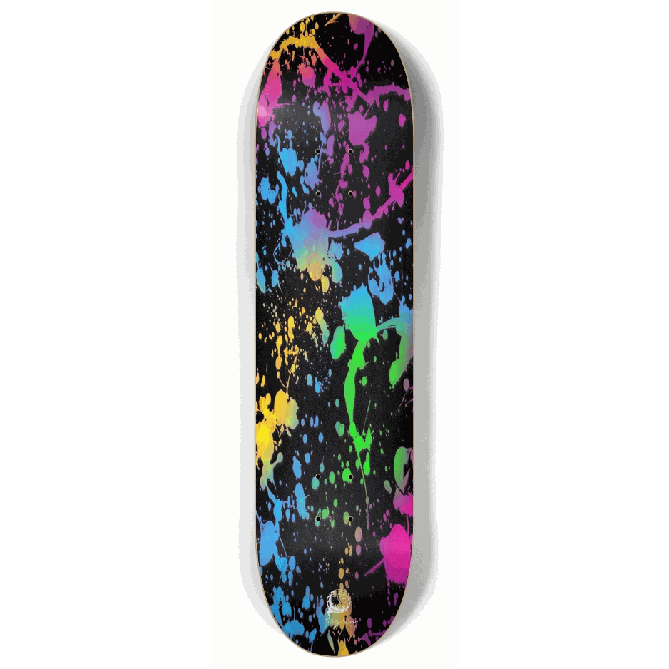 Skateboard - Splatter Paint Black 8.00 by City Vision Skateboards (8.00)