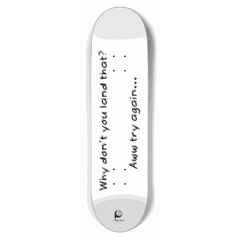 Try Again White 8.50 City Vision Skateboards
