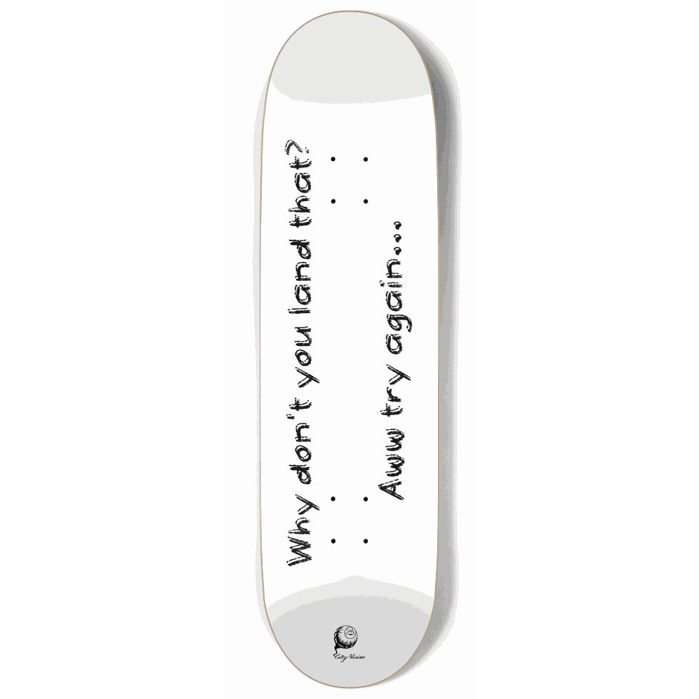 Try Again White 9.00 City Vision Skateboards